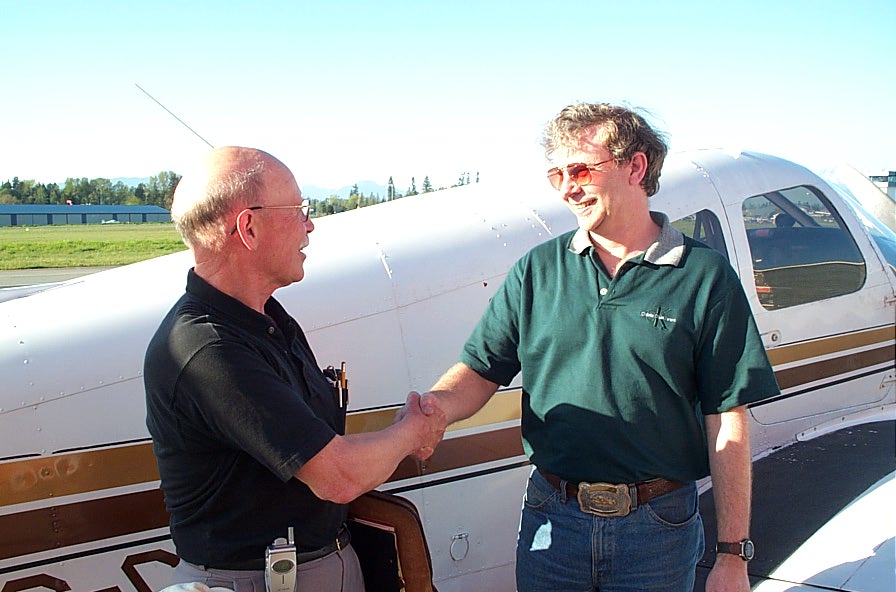 Donn Richardson and Brian Downing.  Langley Flying School.